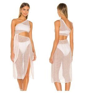 Lovewave Maci Midi Dress - Coral Stripe